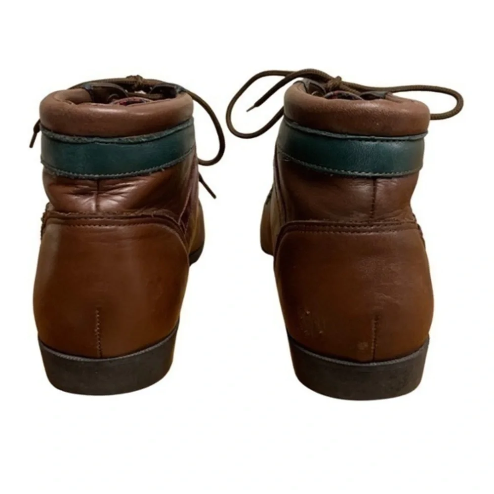 Vintage • Brown Leather Equestrian Granny Ankle Boots 7 ASO Violet Harmon